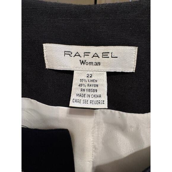 Rafael Black White Women’s Plus Size Blazer 3/4 Sleeves Lined Sz 3X - Picture 5 of 10